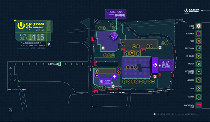 Ultra Music Festival Brasil Map 2016